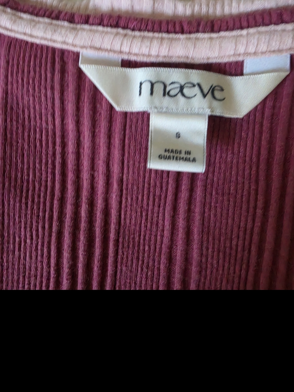 Maeve Ribbed Tank Top in Berry and Light Pink Ruffle Trim - Picture 2 of 3